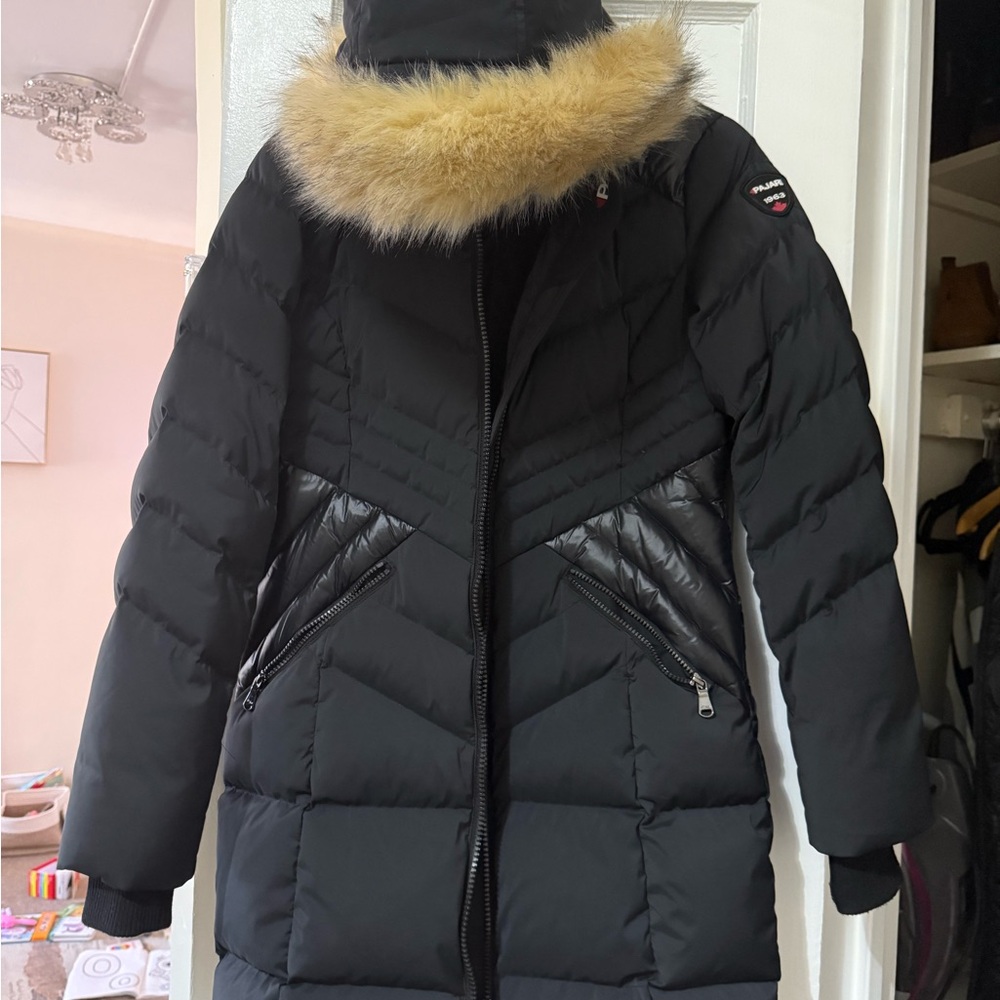 Pajar Black Puffer Jacket with Fur Trim